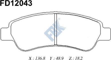 FBK FD12043 - Kit de plaquettes de frein, frein à disque cwaw.fr