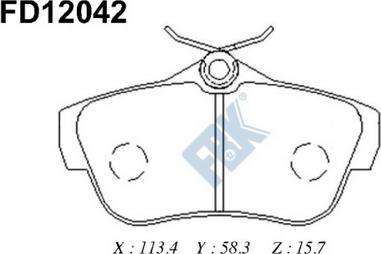 FBK FD12042 - Kit de plaquettes de frein, frein à disque cwaw.fr