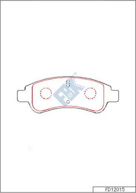 FBK FD12015 - Kit de plaquettes de frein, frein à disque cwaw.fr