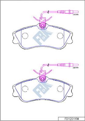 FBK FD12016M - Kit de plaquettes de frein, frein à disque cwaw.fr