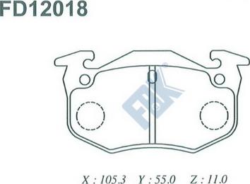 FBK FD12018 - Kit de plaquettes de frein, frein à disque cwaw.fr