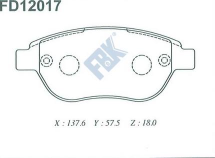 FBK FD12017 - Kit de plaquettes de frein, frein à disque cwaw.fr