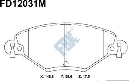 FBK FD12031M - Kit de plaquettes de frein, frein à disque cwaw.fr