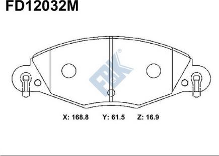 FBK FD12032M - Kit de plaquettes de frein, frein à disque cwaw.fr