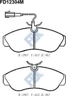 FBK FD12304M - Kit de plaquettes de frein, frein à disque cwaw.fr