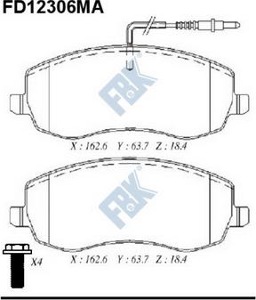 FBK FD12306MA - Kit de plaquettes de frein, frein à disque cwaw.fr