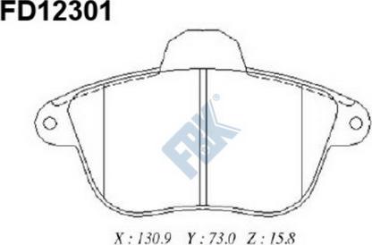 FBK FD12301 - Kit de plaquettes de frein, frein à disque cwaw.fr