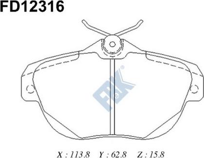 FBK FD12316 - Kit de plaquettes de frein, frein à disque cwaw.fr