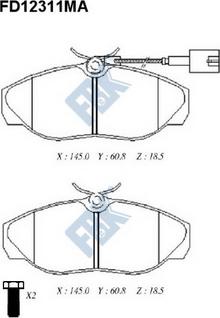 FBK FD12311MA - Kit de plaquettes de frein, frein à disque cwaw.fr