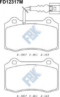 FBK FD12317M - Kit de plaquettes de frein, frein à disque cwaw.fr