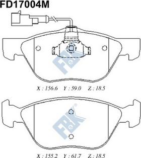 FBK FD17004M - Kit de plaquettes de frein, frein à disque cwaw.fr