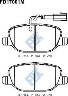 FBK FD17001M - Kit de plaquettes de frein, frein à disque cwaw.fr