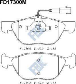 FBK FD17300M - Kit de plaquettes de frein, frein à disque cwaw.fr