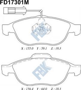 FBK FD17301M - Kit de plaquettes de frein, frein à disque cwaw.fr