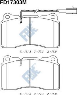 FBK FD17303M - Kit de plaquettes de frein, frein à disque cwaw.fr