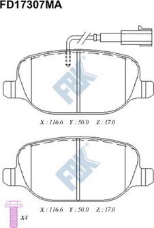 FBK FD17307MA - Kit de plaquettes de frein, frein à disque cwaw.fr