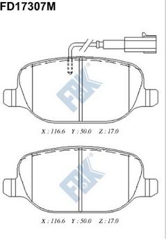 FBK FD17307M - Kit de plaquettes de frein, frein à disque cwaw.fr