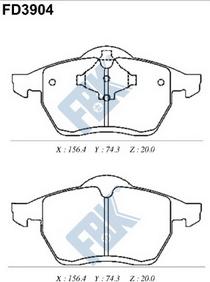 FBK FD3904 - Kit de plaquettes de frein, frein à disque cwaw.fr