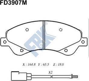 FBK FD3907M - Kit de plaquettes de frein, frein à disque cwaw.fr