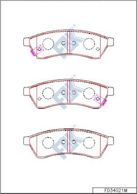 FBK FD34021M - Kit de plaquettes de frein, frein à disque cwaw.fr