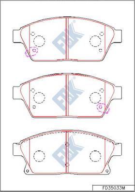 FBK FD35033M - Kit de plaquettes de frein, frein à disque cwaw.fr