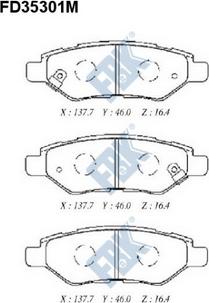 FBK FD35301M - Kit de plaquettes de frein, frein à disque cwaw.fr