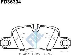 FBK FD36304 - Kit de plaquettes de frein, frein à disque cwaw.fr