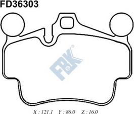 FBK FD36303 - Kit de plaquettes de frein, frein à disque cwaw.fr