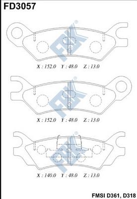 FBK FD3057 - Kit de plaquettes de frein, frein à disque cwaw.fr