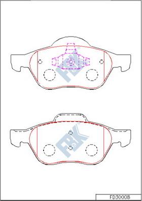 FBK FD30008 - Kit de plaquettes de frein, frein à disque cwaw.fr