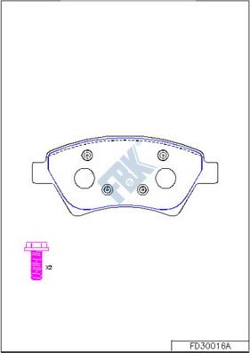 FBK FD30016A - Kit de plaquettes de frein, frein à disque cwaw.fr