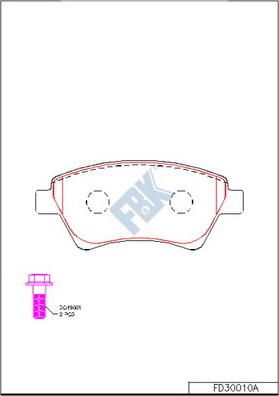 FBK FD30010A - Kit de plaquettes de frein, frein à disque cwaw.fr