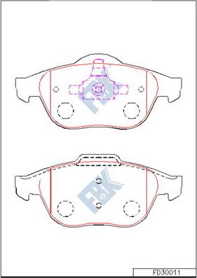 FBK FD30011 - Kit de plaquettes de frein, frein à disque cwaw.fr