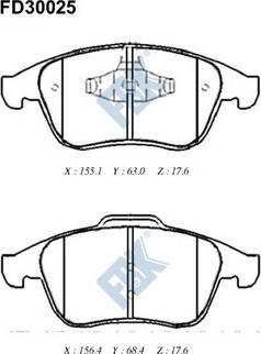 FBK FD30025 - Kit de plaquettes de frein, frein à disque cwaw.fr