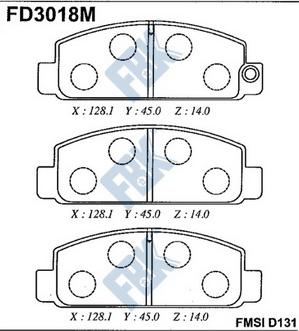 FBK FD3018M - Kit de plaquettes de frein, frein à disque cwaw.fr