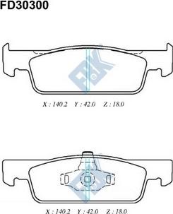 FBK FD30300 - Kit de plaquettes de frein, frein à disque cwaw.fr