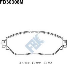 FBK FD30308M - Kit de plaquettes de frein, frein à disque cwaw.fr