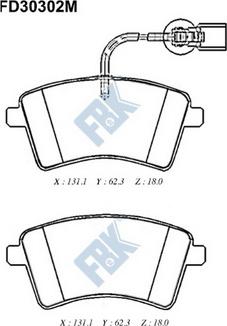 FBK FD30302M - Kit de plaquettes de frein, frein à disque cwaw.fr