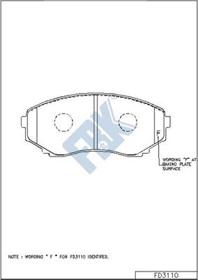 FBK FD3110 - Kit de plaquettes de frein, frein à disque cwaw.fr