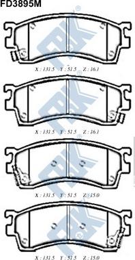 FBK FD3895M - Kit de plaquettes de frein, frein à disque cwaw.fr