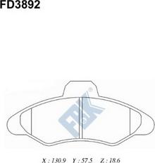 FBK FD3892 - Kit de plaquettes de frein, frein à disque cwaw.fr