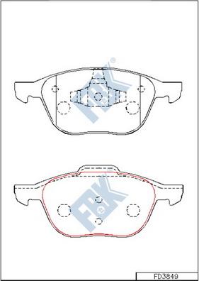 FBK FD3849 - Kit de plaquettes de frein, frein à disque cwaw.fr