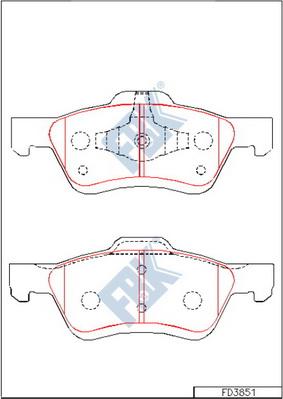 FBK FD3851 - Kit de plaquettes de frein, frein à disque cwaw.fr