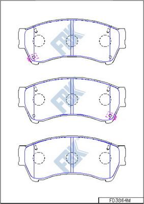 FBK FD3864M - Kit de plaquettes de frein, frein à disque cwaw.fr