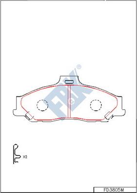 FBK FD3805M - Kit de plaquettes de frein, frein à disque cwaw.fr