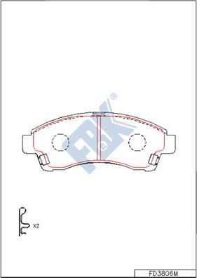 FBK FD3806M - Kit de plaquettes de frein, frein à disque cwaw.fr