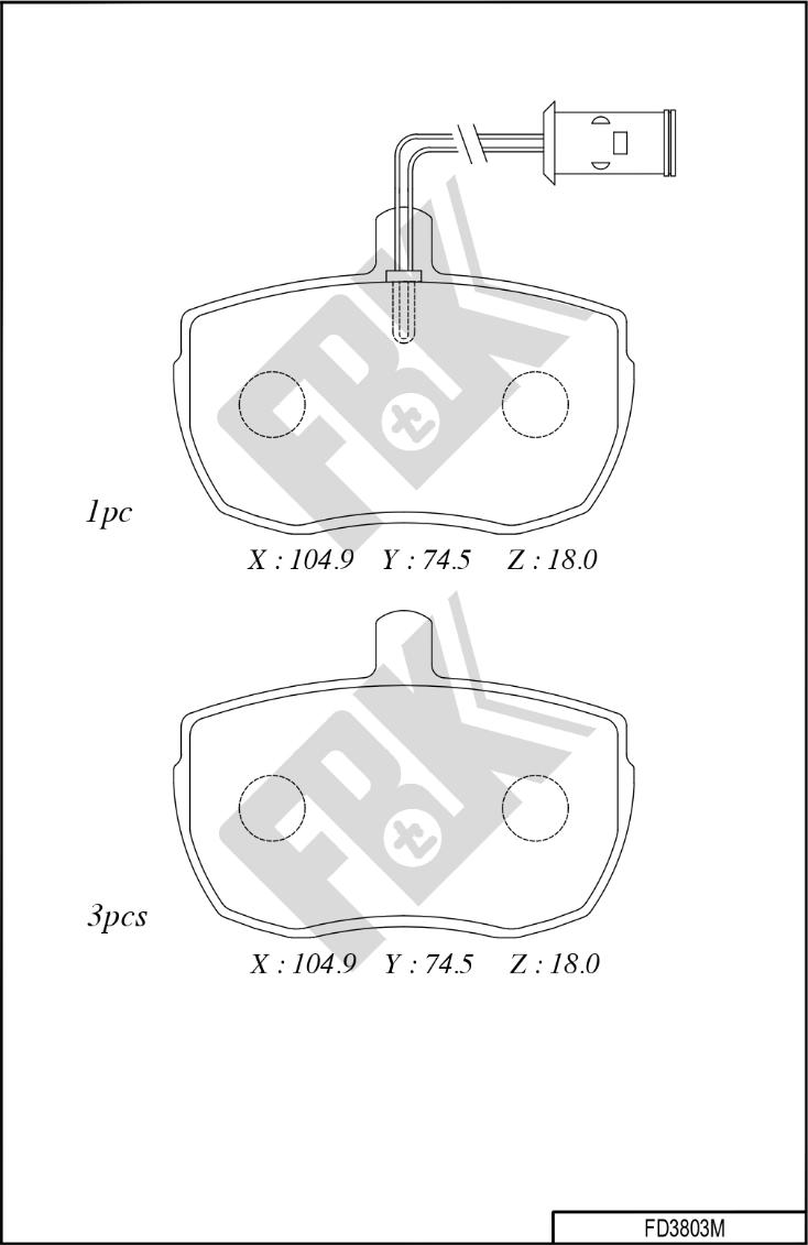 FBK FD3803M - Kit de plaquettes de frein, frein à disque cwaw.fr