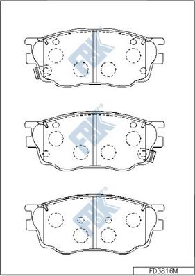 FBK FD3816M - Kit de plaquettes de frein, frein à disque cwaw.fr