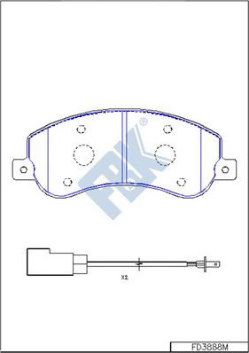 FBK FD3888M - Kit de plaquettes de frein, frein à disque cwaw.fr