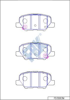 FBK FD3883M - Kit de plaquettes de frein, frein à disque cwaw.fr